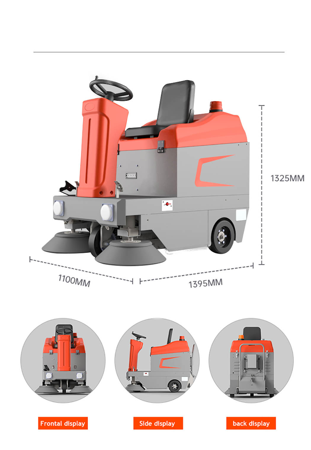 R-S1 Electric Compact Ride Sa Street Floor Sweeper Floor Cleaning Machine3
