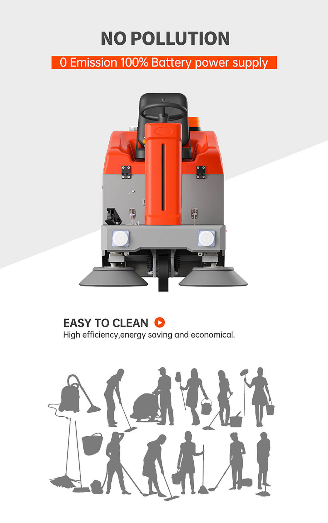 Macchina per la pulizia dei pavimenti della spazzatrice elettrica compatta R-S15